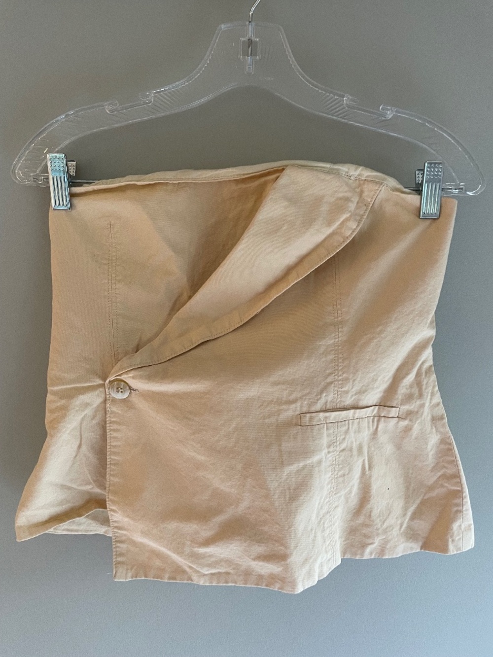 Zara Strapless Gabardine top cream yellow